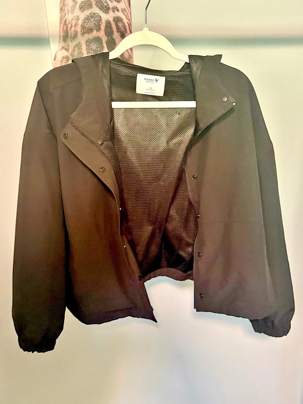 Old Navy Black Hooded Jacket Size XL Like New
